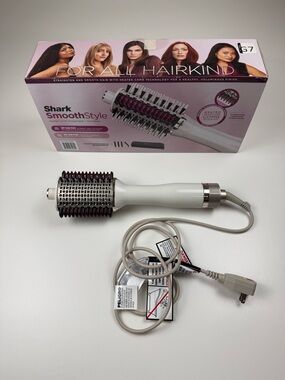 Shark SmoothStyle HT222 Heated Comb & Blow Dryer Brush + Bag & 4 Alligator clips